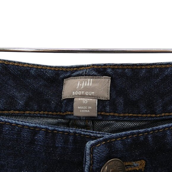 J. Jill Dark Wash Bootcut Jeans Sz 10 Stretch Classic Casual Everyday - Picture 5 of 6